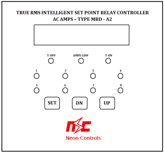 TRUE RMS INTELLIGENT SET POINT RELAY CONTROLLER AC AMPS - TYPE MRD - A2